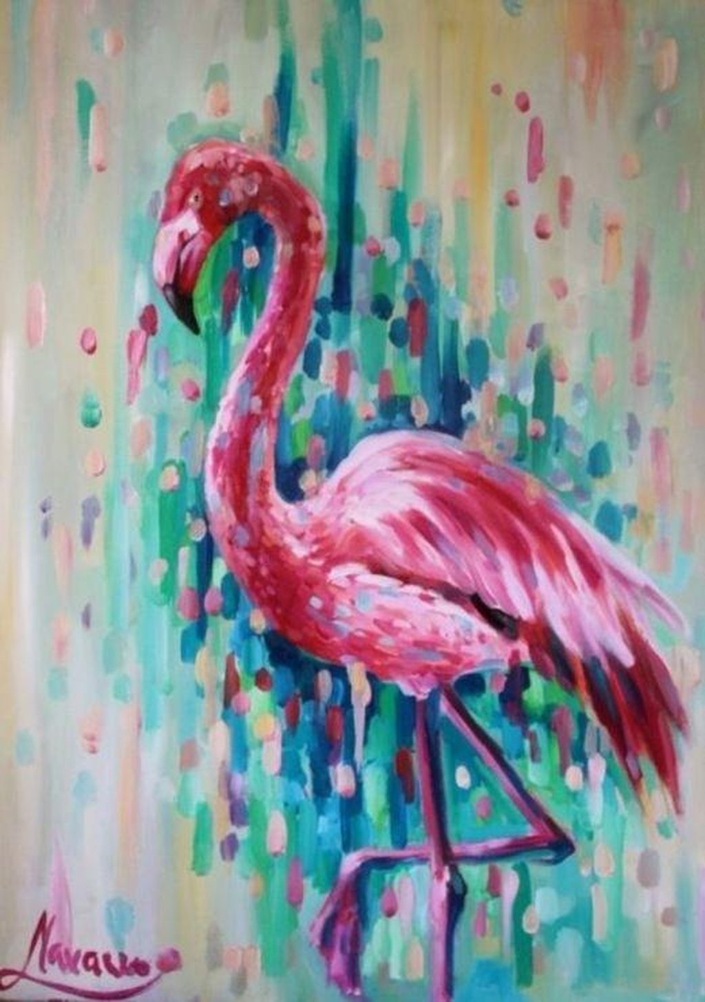 Фламинго - учимся рисовать поэтапно, мастеркласс