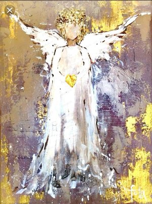 Мастер-класс по живописи  "Ангел с золотой поталью"